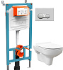 Картинка анонса товара «комплект унитаз подвесной stworki хельсинки clean on dpl eo slim 63429 безободковый + инсталляциия v 511137»