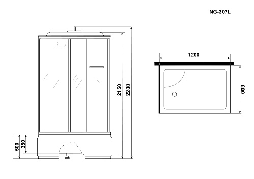 Душевая кабина Niagara Ultra NG-307-01L (1200х800х2200) высокий поддон (50см) 3070164L Душевая кабина Niagara Ultra NG-307-01L (1200х800х2200) высокий поддон (50см) 3070164L