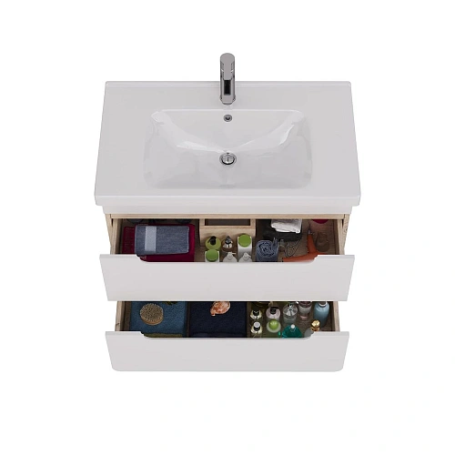 Тумба под раковину Lemark OLIVIA 80 см подвесная, дуб кантри, белый LM08OL80T Тумба под раковину Lemark OLIVIA 80 см подвесная, дуб кантри, белый LM08OL80T