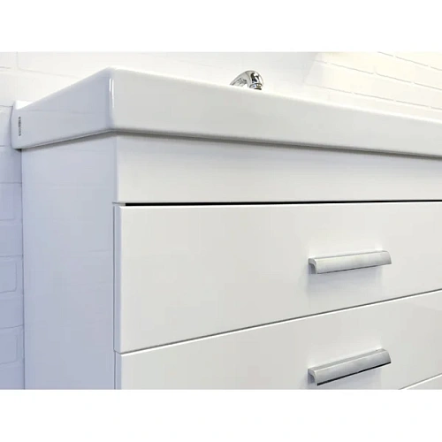 Тумба с раковиной Comforty Никосия-80Н 00-00011162 белый глянец раковина Fest 80 Тумба с раковиной Comforty Никосия-80Н 00-00011162 белый глянец раковина Fest 80