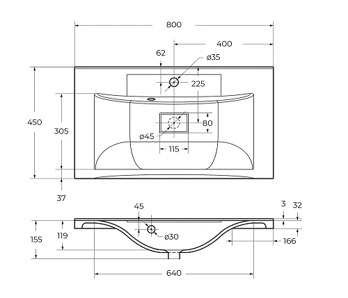 Раковина BelBagno BB800/450-LV-ART-PR-NERO из искусственного камня Раковина BelBagno BB800/450-LV-ART-PR-NERO из искусственного камня