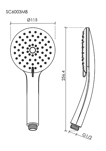 Душевая лейка Sancos Lotus SC6003MB диаметр 115 мм, 3 режима, черный матовый Душевая лейка Sancos Lotus SC6003MB диаметр 115 мм, 3 режима, черный матовый