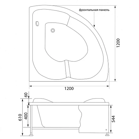 Экран для ванны фронтальный Aquanet Fregate 120 черная 00179236 Экран для ванны фронтальный Aquanet Fregate 120 черная 00179236