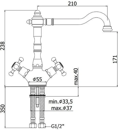 Смеситель для кухни Paffoni Belinda FBLV180CR Смеситель для кухни Paffoni Belinda FBLV180CR