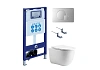 Комплект унитаза SET Aquatek КЛАССИК cm-068 4в1 с инсталляцией, креплением, клавишей смыва и сиденьем микролифт