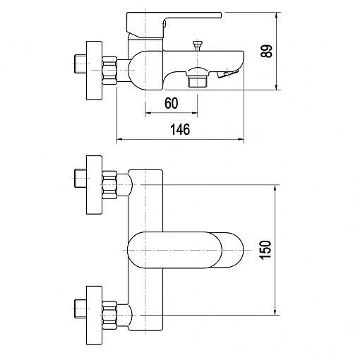 Смеситель для ванны Swedbe Lynx 2330 Смеситель для ванны Swedbe Lynx 2330