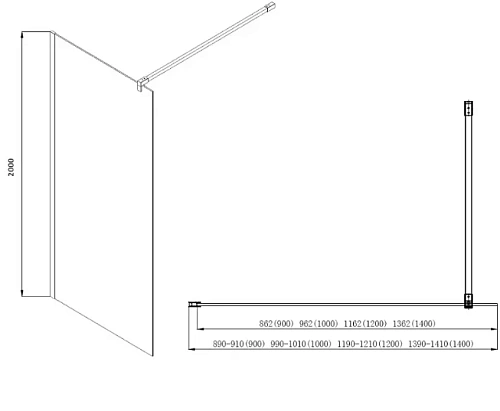 Душевая перегородка Aquatek Walk in 1100x2000 профиль хром, стекло прозрачное AQ NAR 6310-110 Душевая перегородка Aquatek Walk in 1100x2000 профиль хром, стекло прозрачное AQ NAR 6310-110
