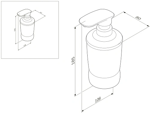 Дозатор жидкого мыла AM.PM Sensation A3031900 стеклянный, отдельно стоящий, хром Дозатор жидкого мыла AM.PM Sensation A3031900 стеклянный, отдельно стоящий, хром