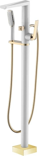 Смеситель для ванны Boheme VENTURO белый + золото 389-W напольный Смеситель для ванны Boheme VENTURO белый + золото 389-W напольный