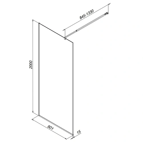 Душевая перегородка AM.PM Func W84WI-90-F1-MTE 90x200, стекло прозрачное 8 мм с покрытием, профиль хром матовый Душевая перегородка AM.PM Func W84WI-90-F1-MTE 90x200, стекло прозрачное 8 мм с покрытием, профиль хром матовый