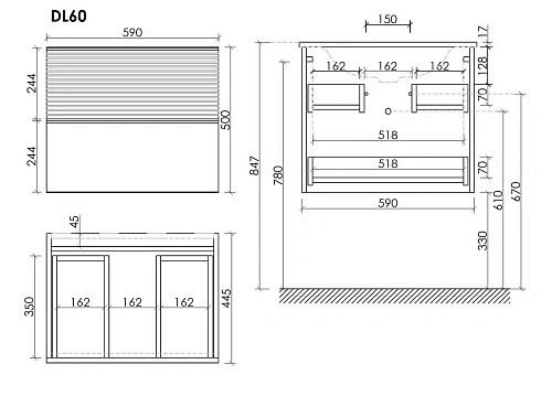 Тумба под раковину Sancos Delta DL60GR 590х445х500 дуб красный/графит, подвесная Тумба под раковину Sancos Delta DL60GR 590х445х500 дуб красный/графит, подвесная