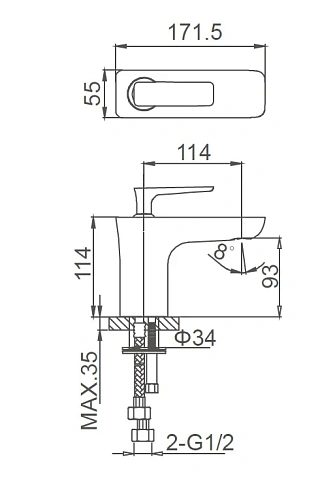 Смеситель для раковины Wonzon & Woghand Shark, хром (WW-481101-CR) Смеситель для раковины Wonzon & Woghand Shark, хром (WW-481101-CR)