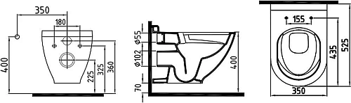 Комплект Унитаз подвесной STWORKI Rotenburg SWH52 безободковый + Система инсталляции для унитазов ST 555250 Комплект Унитаз подвесной STWORKI Rotenburg SWH52 безободковый + Система инсталляции для унитазов ST 555250