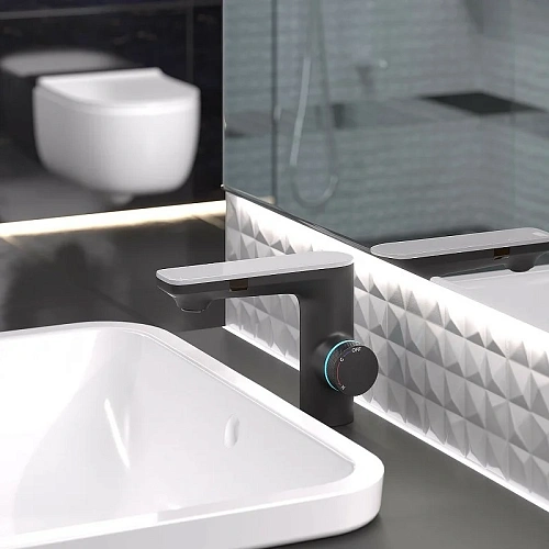 Смеситель для раковины BERGES MORANS 076002 сенсорный, черный матовый Смеситель для раковины BERGES MORANS 076002 сенсорный, черный матовый