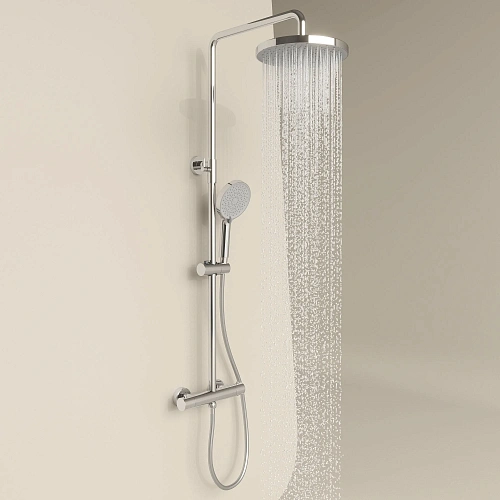 Душевая система SANCOS Teo SC11001CH c термостатом, с регулировкой по высоте хром Душевая система SANCOS Teo SC11001CH c термостатом, с регулировкой по высоте хром