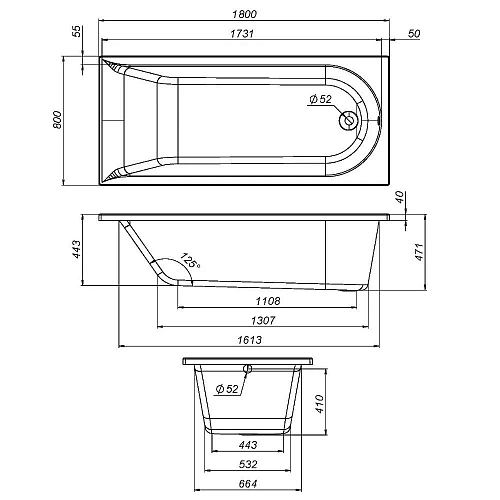 Каркас для ванны AM.PM Spirit W72A-180-080W-R2 180х80 Каркас для ванны AM.PM Spirit W72A-180-080W-R2 180х80