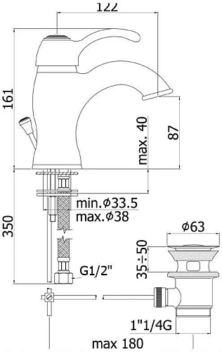 Смеситель для раковины Paffoni Flavia FA075CR Смеситель для раковины Paffoni Flavia FA075CR