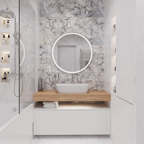 Комплект мебели STWORKI Ольборг 120 столешница дуб французский, без отверстий, 2 тумбы 60, с раковин 536122 Комплект мебели STWORKI Ольборг 120 столешница дуб французский, без отверстий, 2 тумбы 60, с раковин 536122