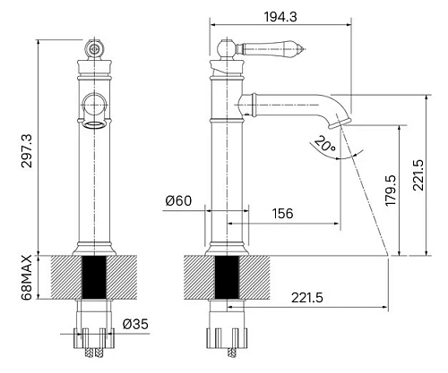 Смеситель для раковины Iddis Oxford OXFSB01i01, хром/белый Смеситель для раковины Iddis Oxford OXFSB01i01, хром/белый