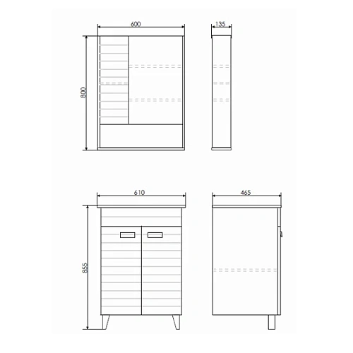 Зеркальный шкаф Comforty Клеон 60 00-00002045 белый/дуб дымчатый Зеркальный шкаф Comforty Клеон 60 00-00002045 белый/дуб дымчатый