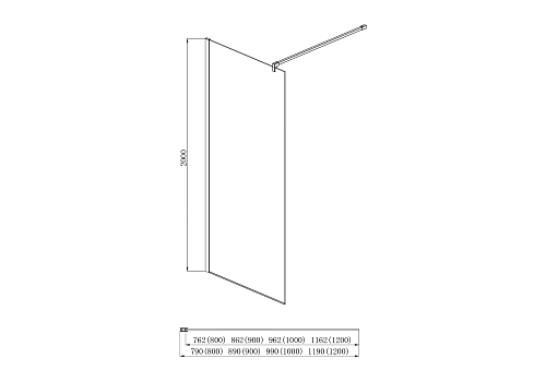 Душевая перегородка Aquatek AQ WIW 08020GM 800x2000 профиль оружейная сталь, стекло прозрачное Душевая перегородка Aquatek AQ WIW 08020GM 800x2000 профиль оружейная сталь, стекло прозрачное