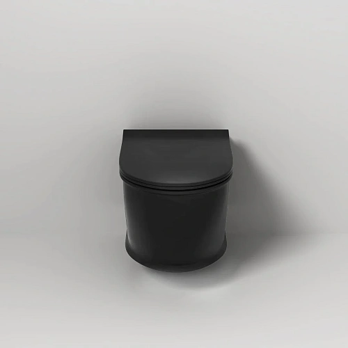 Унитаз подвесной GROSSMAN GR-4482BMS Retro 545x370x360 черный матовый безободковый с тонкой крышкой Унитаз подвесной GROSSMAN GR-4482BMS Retro 545x370x360 черный матовый безободковый с тонкой крышкой