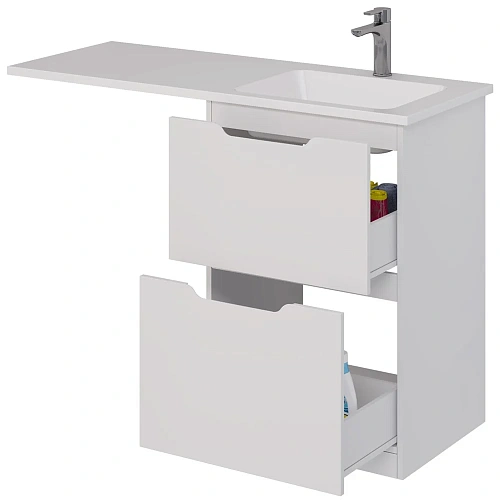 Тумба под раковину DREJA Bona, 60 см, напольная, 2 ящика, белый глянец 99.0451 Тумба под раковину DREJA Bona, 60 см, напольная, 2 ящика, белый глянец 99.0451