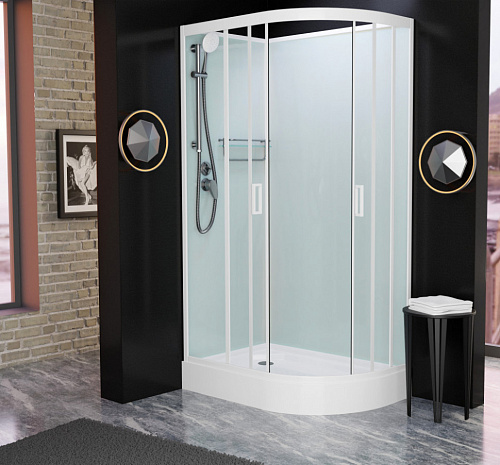 Душевая кабина Frank F418L М White 100x80 20013 закаленное матовое стекло Душевая кабина Frank F418L М White 100x80 20013 закаленное матовое стекло