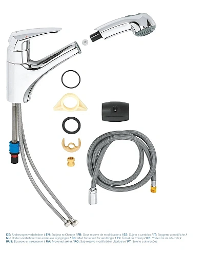 Смеситель для кухни GROHE Eurodisc с выдвижным изливом, хром (32257001) Смеситель для кухни GROHE Eurodisc с выдвижным изливом, хром (32257001)