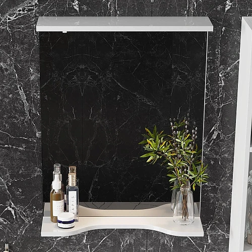 Зеркало Onika Коралл 50 см 205023 белое, с подсветкой Зеркало Onika Коралл 50 см 205023 белое, с подсветкой