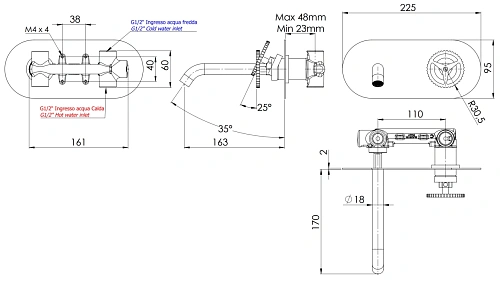 Смеситель для раковины Remer Chrono CH15 Смеситель для раковины Remer Chrono CH15