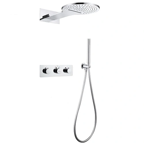 Душевая система ABBER Wasser Kreis AF8151 скрытого монтажа без излива, термостат, хром Душевая система ABBER Wasser Kreis AF8151 скрытого монтажа без излива, термостат, хром