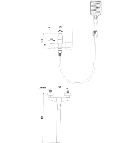 Смеситель для ванны Wonzon & Woghand брашированное золото (WW-639906-BG) Смеситель для ванны Wonzon & Woghand брашированное золото (WW-639906-BG)