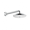Картинка анонса товара «верхний душ hansgrohe raindance select es 24х24 см, 2 режима струи, с держателем 26470400, хром/белы»