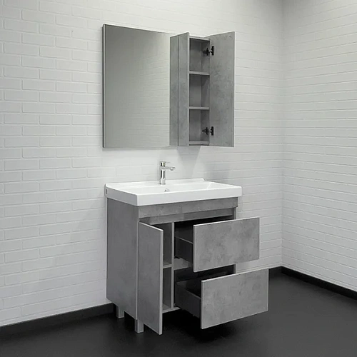 Тумба с раковиной Comforty Осло-80Н 00-00012959 бетон светлый раковина Fest 80 F01 Тумба с раковиной Comforty Осло-80Н 00-00012959 бетон светлый раковина Fest 80 F01