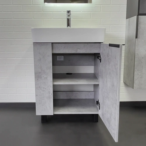 Тумба с раковиной Comforty Асти 60Н 00-00019190 напольная бетон светлый раковина Comforty CF3WL032 Тумба с раковиной Comforty Асти 60Н 00-00019190 напольная бетон светлый раковина Comforty CF3WL032