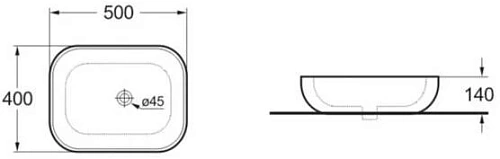 Раковина Vincea VBS-101MG, 500x400x140 серая Раковина Vincea VBS-101MG, 500x400x140 серая