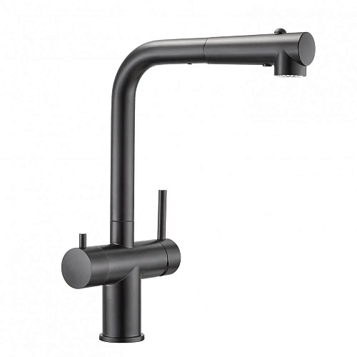 Смеситель для кухни Milacio Ultra 561 (MCU.561.TB) под фильтр, total black с вытяжной лейкой Смеситель для кухни Milacio Ultra 561 (MCU.561.TB) под фильтр, total black с вытяжной лейкой