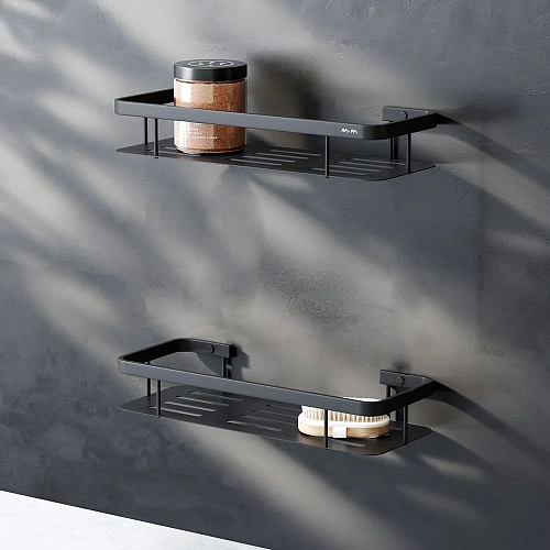 Полка AM.PM Sense L A7453222 прямая, двухъярусная, черный Полка AM.PM Sense L A7453222 прямая, двухъярусная, черный