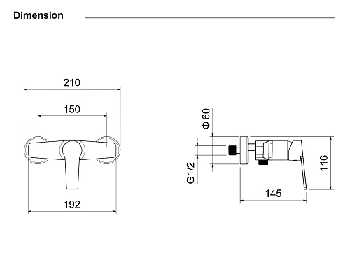 Смеситель для душа Aquatek ЛУГАНО AQ1760CR хром Смеситель для душа Aquatek ЛУГАНО AQ1760CR хром