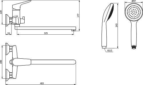Смеситель для ванны STWORKI Дублин by Damixa Дублин HFDB95000 хром, однорычажный, с длинным изливом, 427558 Смеситель для ванны STWORKI Дублин by Damixa Дублин HFDB95000 хром, однорычажный, с длинным изливом, 427558