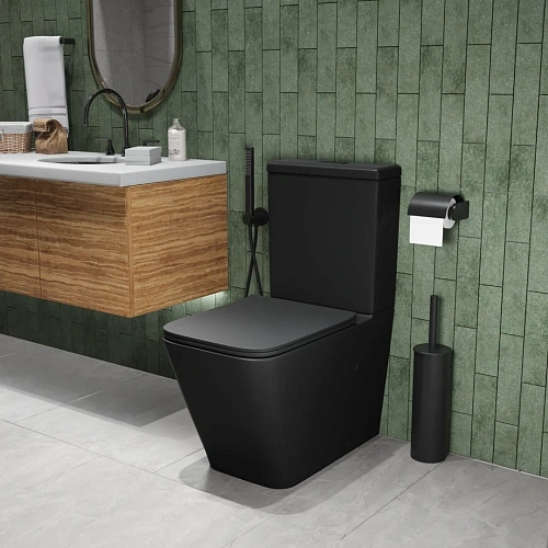 Унитаз напольный GROSSMAN GR-4445BMS 640x360x830 черный матовый безободковый с тонкой крышкой Унитаз напольный GROSSMAN GR-4445BMS 640x360x830 черный матовый безободковый с тонкой крышкой