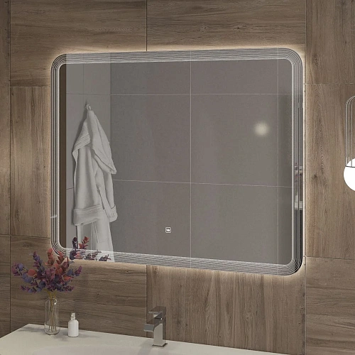 Зеркало CEZARES DUET с лазерной гравировкой подсветкой и сенсорным выключателем CZR-SPC-DUET-800-800-LED-TCH 800x800x30 Зеркало CEZARES DUET с лазерной гравировкой подсветкой и сенсорным выключателем CZR-SPC-DUET-800-800-LED-TCH 800x800x30