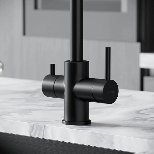 Смеситель для кухни SANCOS Vela SC4013MB с возможностью подключения фильтра, черный матовый Смеситель для кухни SANCOS Vela SC4013MB с возможностью подключения фильтра, черный матовый