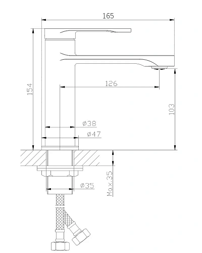 Смеситель для раковины Orange VESPER M10-021b черный Смеситель для раковины Orange VESPER M10-021b черный