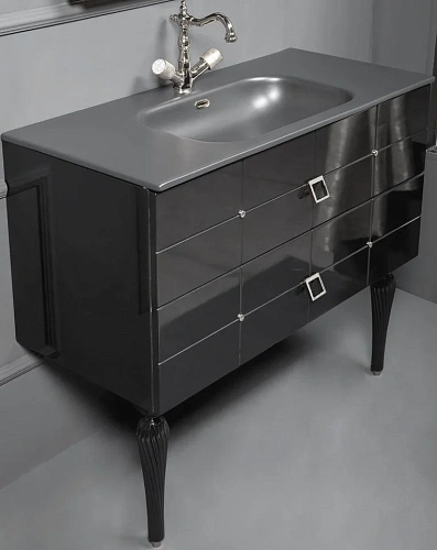 Тумба под раковину Armadi Art Piazza 100 841-100-BCR черная + хром Тумба под раковину Armadi Art Piazza 100 841-100-BCR черная + хром