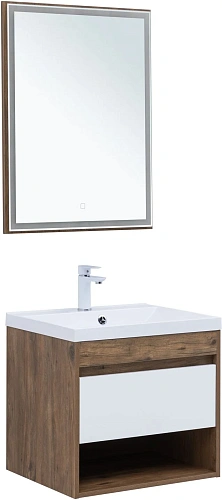 Тумба под раковину Aquanet Тренд 60 00345117 дуб рустикальный/белый сатин Тумба под раковину Aquanet Тренд 60 00345117 дуб рустикальный/белый сатин