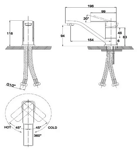 Смеситель для раковины Kaiser Sonat 34010-1 Смеситель для раковины Kaiser Sonat 34010-1
