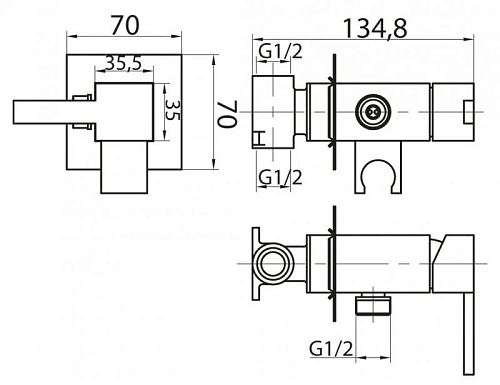 Гигиенический душ CEZARES CZR-DA2-01 со ом с держателем, хром Гигиенический душ CEZARES CZR-DA2-01 со ом с держателем, хром