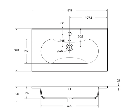 Раковина BelBagno LOVE LOV-800-LVB 810x460 Раковина BelBagno LOVE LOV-800-LVB 810x460